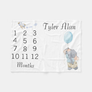 Nieuwe baby Peuter Mijlpaal Cute Kleine Olifant Fleece Deken