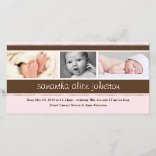 Nieuwe Baby Photo Aankondiging Kaart