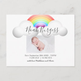 Nieuwe baby Rainbow Birth koninklijke foto Briefkaart