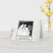 Nieuwe baby retro fotokaart kaart (Gele Bloem)