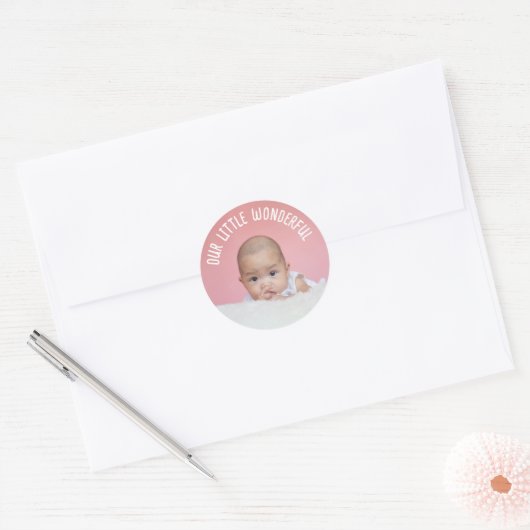 Nieuwe baby ronde sticker (Envelop)