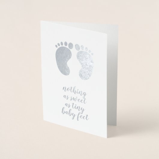 nieuwe baby schattige quote Silver Folie Kaarten (Voorkant)