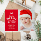 Nieuwe baby schattige twee foto rode kerst feestdagenkaart