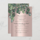 Nieuwe BABY SHOWER FEET GLITTER Roos Mint Kaart (Voorkant / Achterkant)