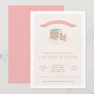 Nieuwe Baby shower Hoofdstuk Uitnodiging - roze