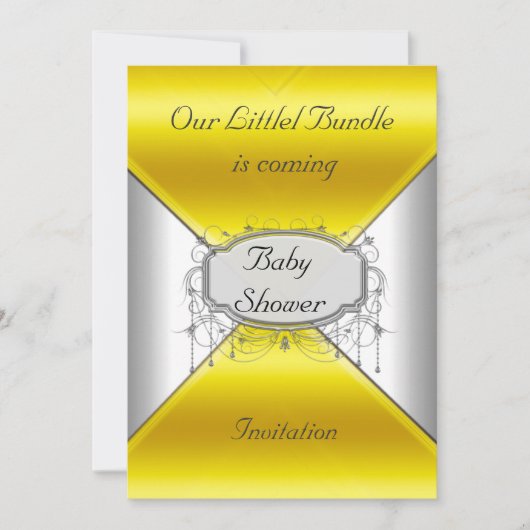 NIEUWE Baby Shower Party Gold Silver Invitation Kaart (Voorkant)