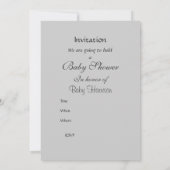 NIEUWE Baby Shower Party Gold Silver Invitation Kaart (Achterkant)
