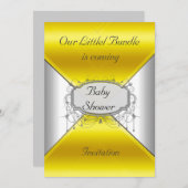 NIEUWE Baby Shower Party Gold Silver Invitation Kaart (Voorkant / Achterkant)