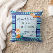 Nieuwe baby statistieken kussen vos blauwe douche (Deken)
