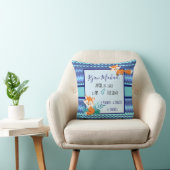 Nieuwe baby statistieken kussen vos blauwe douche (Stoel)