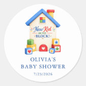 Nieuwe baby sticker voor feestje (Voorkant)