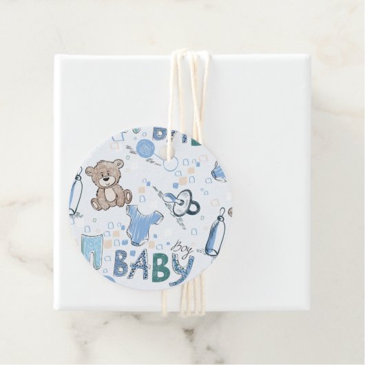 Nieuwe Baby Teddy Bears Bedankjes Labels (In situ)