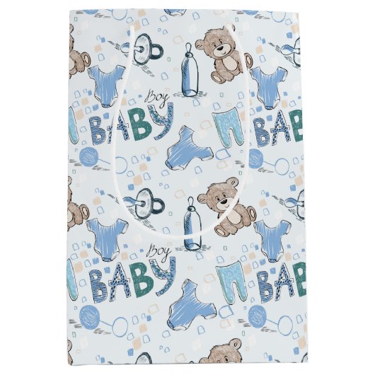 Nieuwe Baby Teddy Bears Medium Cadeauzakje (Voorkant)