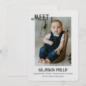 Nieuwe baby Textured Lijst Foto kondiging Aankondiging (Voorkant / Achterkant)