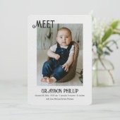 Nieuwe baby Textured Lijst Foto kondiging Aankondiging (Staand voorkant)