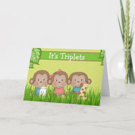 Nieuwe Baby Triplet Twee Jongens Een Meisje Schatt Aankondiging