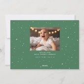 Nieuwe baby twee foto groene kerst feestdagenkaart (Achterkant)