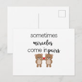 Nieuwe baby - Tweeling Briefkaart (Voorkant / Achterkant)