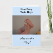 Nieuwe Baby Twin Boys onderweg FOTO Kaart (Voorkant)