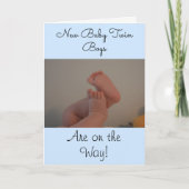 Nieuwe Baby Twin Boys onderweg FOTO Kaart (Voorkant)