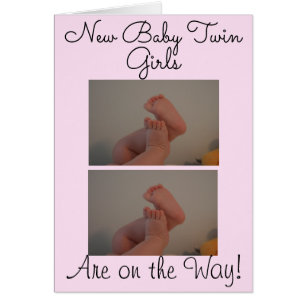 Nieuwe baby Twin Girls onderweg Fotokaart