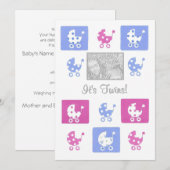 Nieuwe Baby Twins Aankondiging Fotokaart (Voorkant / Achterkant)