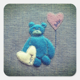 Nieuwe baby vierkante sticker
