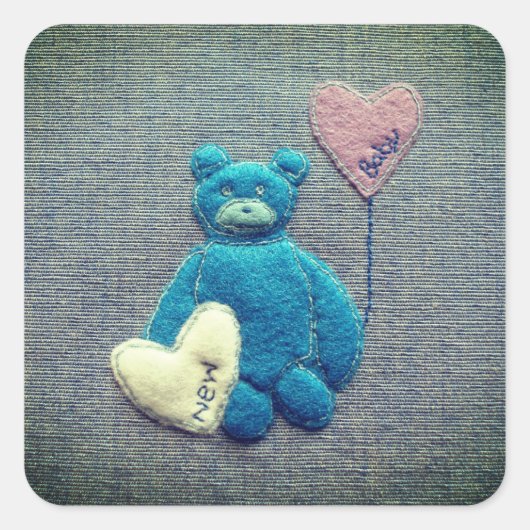 Nieuwe baby vierkante sticker (Voorkant)