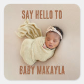 Nieuwe baby vierkante sticker (Voorkant)