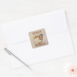 Nieuwe baby vierkante sticker