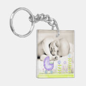 Nieuwe Baby Voeg je eigen foto dubbelzijdig toe Sleutelhanger (Voorkant Links)