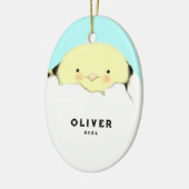 Nieuwe baby voor eerste kerstmis keramisch ornament (Links)