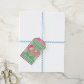 Nieuwe Baby w/Elephant Roze Groen Gift Label Cadeaulabel (Met Touw)
