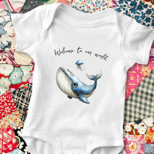 Nieuwe Baby Walvis Welkom in Onze Wereld Romper