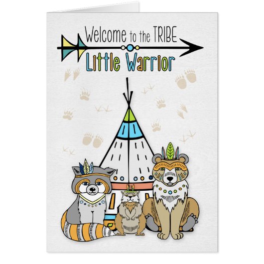 Nieuwe baby Welkom bij de Tribe Little Warrior (Voorkant)