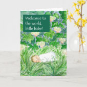 Nieuwe Baby Welkom Kaart (Gele Bloem)