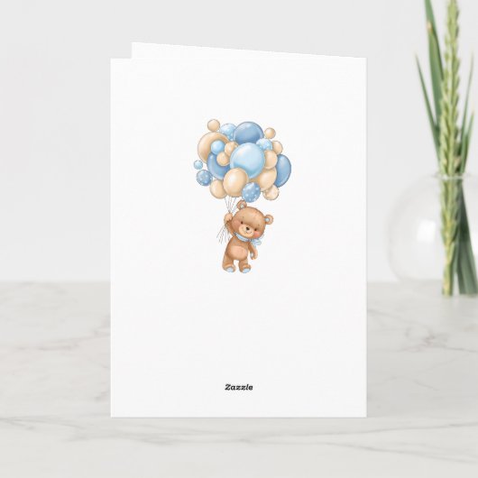 Nieuwe baby Welkom op de blauwe ballonnen van het  Kaart (Achterkant)