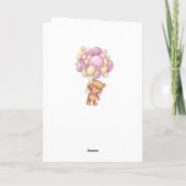 Nieuwe baby Welkom op de roze ballonnen van het Be Kaart (Achterkant)