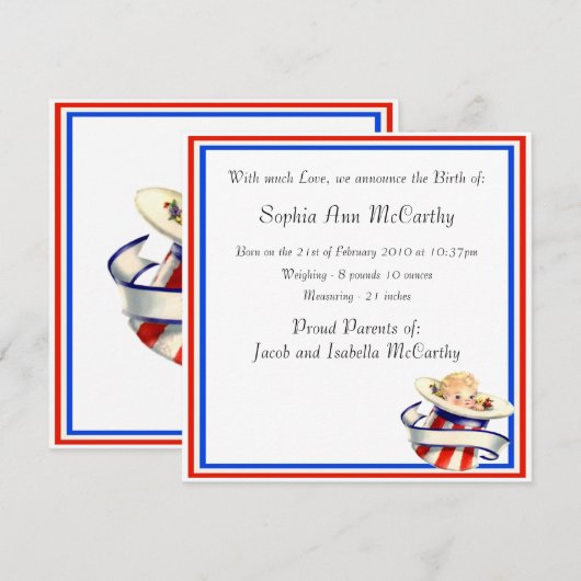 Nieuwe babyaankondiging aankondiging (Voorkant / Achterkant)