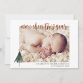 Nieuwe babyaankondiging Elegant Kaart voor kerstfo (Voorkant)