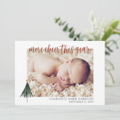 Nieuwe babyaankondiging Elegant Kaart voor kerstfo (Staand voorkant)
