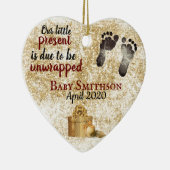 Nieuwe babyaankondiging keramisch ornament (Rechts)