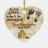 Nieuwe babyaankondiging keramisch ornament (Voorkant)