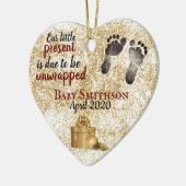 Nieuwe babyaankondiging keramisch ornament (Links)