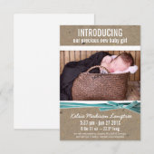 Nieuwe babyaankondiging met grote foto aankondiging (Voorkant / Achterkant)