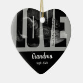 Nieuwe babyaankondiging - Sonogram met ZUIVERE Tek Keramisch Ornament (Rechts)