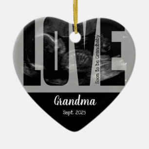 Nieuwe babyaankondiging - Sonogram met ZUIVERE Tek Keramisch Ornament