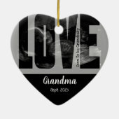 Nieuwe babyaankondiging - Sonogram met ZUIVERE Tek Keramisch Ornament (Achterkant)