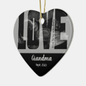 Nieuwe babyaankondiging - Sonogram met ZUIVERE Tek Keramisch Ornament (Links)