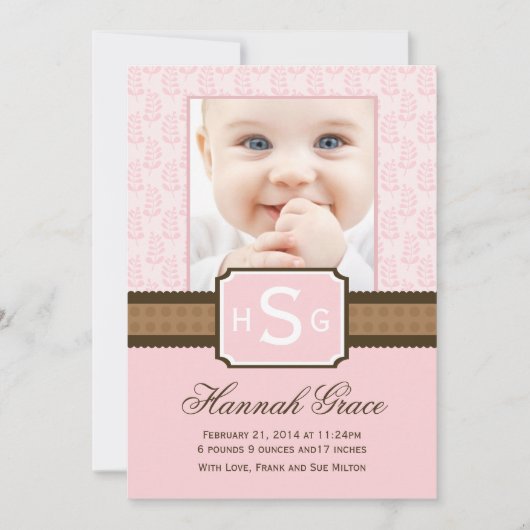 Nieuwe babyaankondigingskaarten aankondiging (Voorkant)